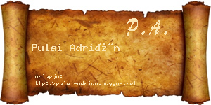 Pulai Adrián névjegykártya